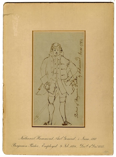 Drawing of Benjamin Parker by Nathaniel Hammond, 0258