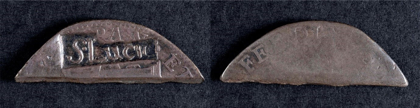 Countermarked coin for use in St Lucia