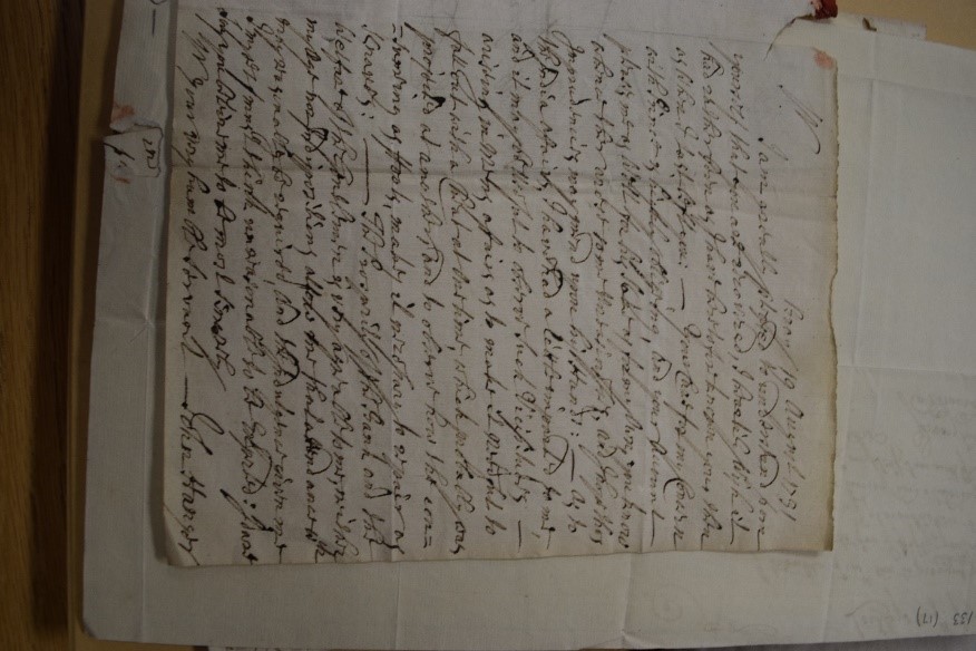 Letter from John Hanger to John Houblon