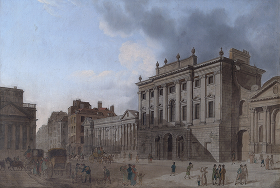 Thomas Shepherd, A View of the Old Bank of England circa 1800, c.1800, 0803