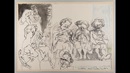 Feliks Topolski, Lunch break outside canteen, 1957